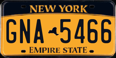 NY license plate GNA5466