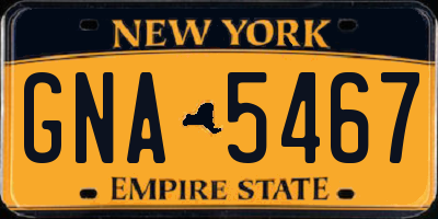 NY license plate GNA5467