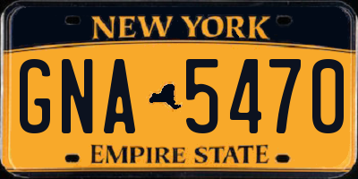 NY license plate GNA5470