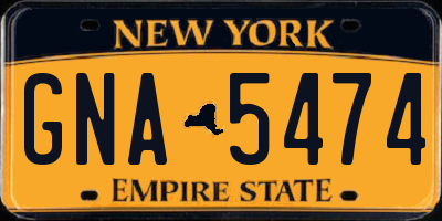 NY license plate GNA5474