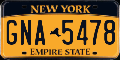 NY license plate GNA5478