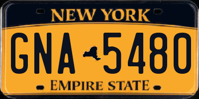 NY license plate GNA5480