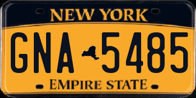 NY license plate GNA5485
