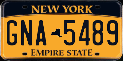 NY license plate GNA5489