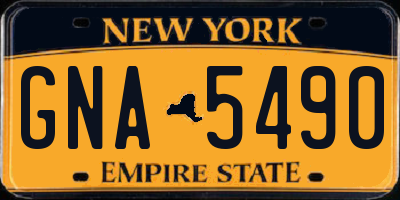 NY license plate GNA5490