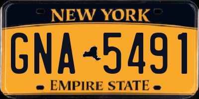 NY license plate GNA5491