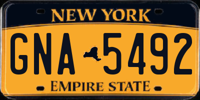 NY license plate GNA5492