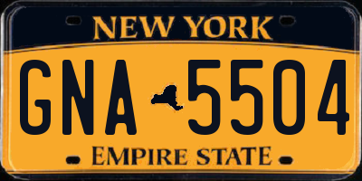 NY license plate GNA5504