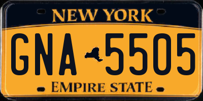 NY license plate GNA5505