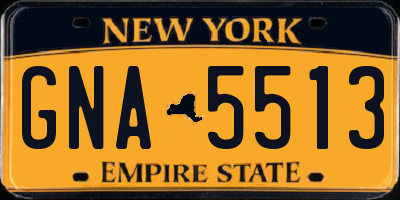 NY license plate GNA5513