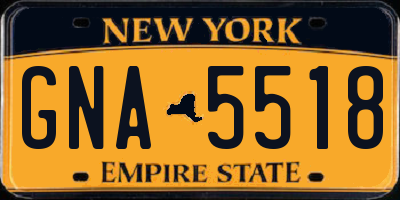 NY license plate GNA5518