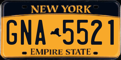 NY license plate GNA5521