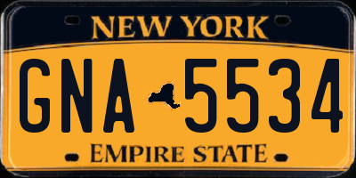 NY license plate GNA5534