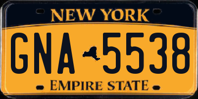 NY license plate GNA5538