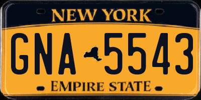 NY license plate GNA5543