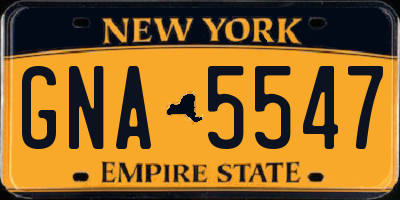 NY license plate GNA5547