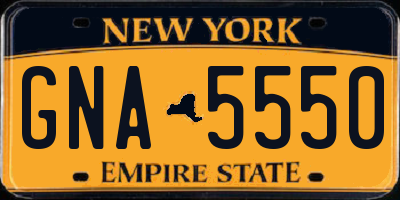 NY license plate GNA5550