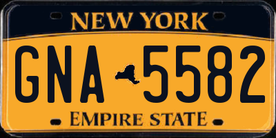 NY license plate GNA5582