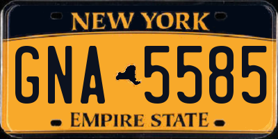 NY license plate GNA5585