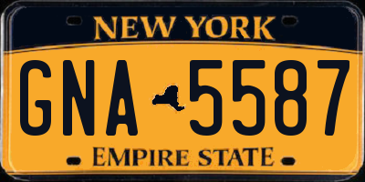 NY license plate GNA5587