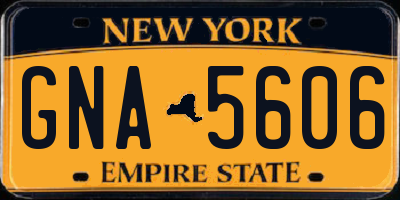 NY license plate GNA5606