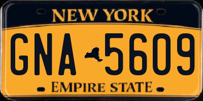 NY license plate GNA5609