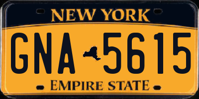 NY license plate GNA5615