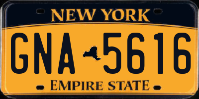 NY license plate GNA5616