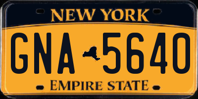 NY license plate GNA5640