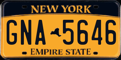NY license plate GNA5646