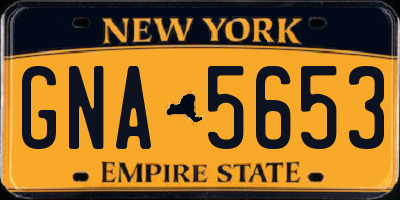 NY license plate GNA5653