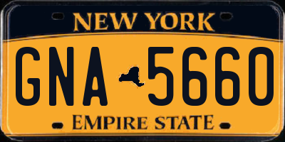 NY license plate GNA5660