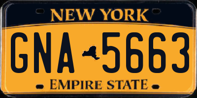 NY license plate GNA5663