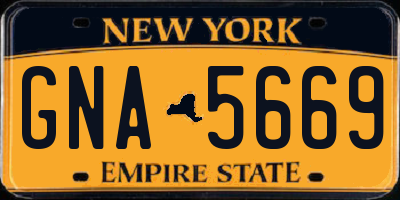NY license plate GNA5669