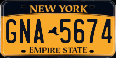 NY license plate GNA5674