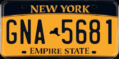 NY license plate GNA5681