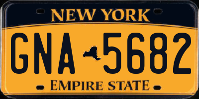 NY license plate GNA5682