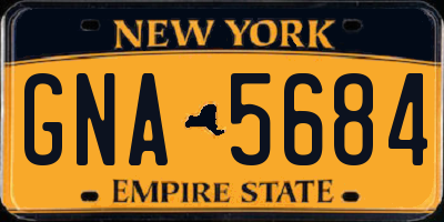 NY license plate GNA5684