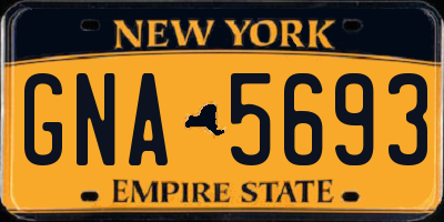 NY license plate GNA5693