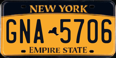 NY license plate GNA5706