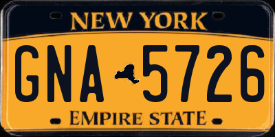 NY license plate GNA5726