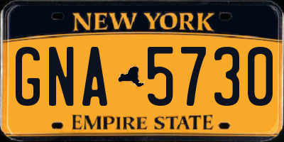 NY license plate GNA5730