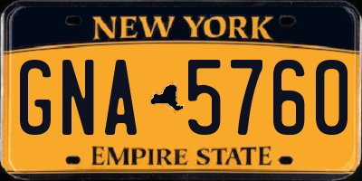 NY license plate GNA5760