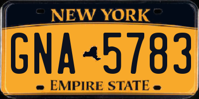 NY license plate GNA5783