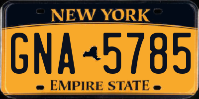 NY license plate GNA5785