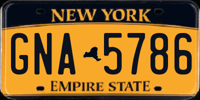 NY license plate GNA5786