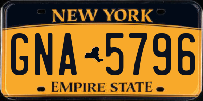 NY license plate GNA5796