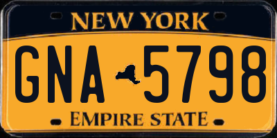 NY license plate GNA5798