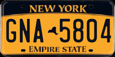 NY license plate GNA5804