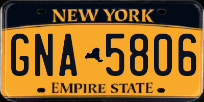 NY license plate GNA5806